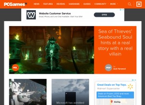 How pcgamesn.com looks like on a tablet such as an iPad.