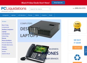 How pcliquidations.com looks like on a tablet such as an iPad.