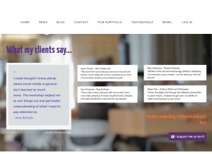 How pcmcreative.com looks like on a tablet such as an iPad.