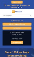 How pcmiracles.com looks like on a mobile device such as an iPhone.
