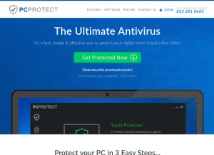 How pcprotect.com looks like on a tablet such as an iPad.