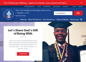 How pcusa.org looks like on a tablet such as an iPad.