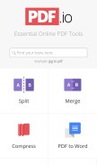 How pdf.io looks like on a mobile device such as an iPhone.