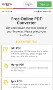 How pdf2go.com looks like on a mobile device such as an iPhone.