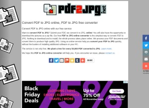 How pdf2jpg.net looks like on a tablet such as an iPad.