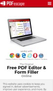 How pdfescape.com looks like on a mobile device such as an iPhone.