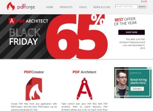 How pdfforge.org looks like on a tablet such as an iPad.