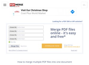 How pdfmerge.com looks like on a tablet such as an iPad.