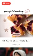 How peacefuldumpling.com looks like on a mobile device such as an iPhone.