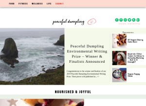 How peacefuldumpling.com looks like on a tablet such as an iPad.