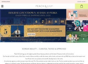 How peachandlily.com looks like on a tablet such as an iPad.
