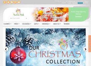 How peachtreepetals.com looks like on a tablet such as an iPad.
