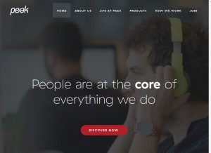 How peakgames.net looks like on a tablet such as an iPad.