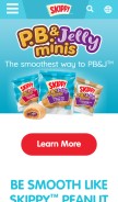 How peanutbutter.com looks like on a mobile device such as an iPhone.