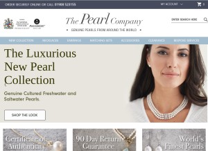 How pearlcompany.co.uk looks like on a tablet such as an iPad.