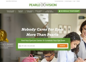 How pearlevision.com looks like on a tablet such as an iPad.