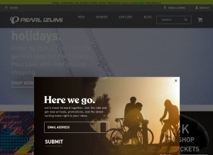 How pearlizumi.com looks like on a tablet such as an iPad.