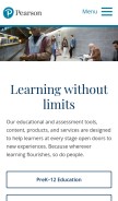 How pearsoned.com looks like on a mobile device such as an iPhone.