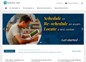 How pearsonvue.com looks like on a tablet such as an iPad.