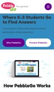 How pebblego.com looks like on a mobile device such as an iPhone.