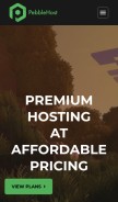 How pebblehost.com looks like on a mobile device such as an iPhone.