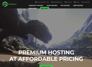 How pebblehost.com looks like on a tablet such as an iPad.