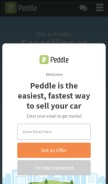 How peddle.com looks like on a mobile device such as an iPhone.