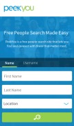 How peekyou.com looks like on a mobile device such as an iPhone.