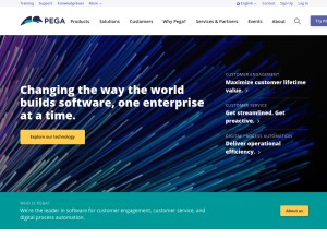 How pega.com looks like on a tablet such as an iPad.