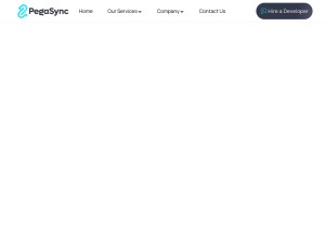 How pegasync.com looks like on a tablet such as an iPad.