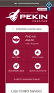 How pekininsurance.com looks like on a mobile device such as an iPhone.