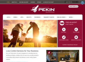 How pekininsurance.com looks like on a tablet such as an iPad.