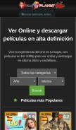 How pelisplanet.com looks like on a mobile device such as an iPhone.