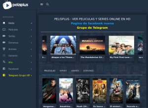 How pelisplus.to looks like on a tablet such as an iPad.