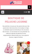 How peluche-licorne.fr looks like on a mobile device such as an iPhone.