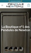 How pendule-newton.com looks like on a mobile device such as an iPhone.