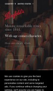 How penfolds.com looks like on a mobile device such as an iPhone.