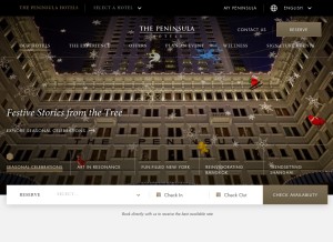 How peninsula.com looks like on a tablet such as an iPad.