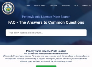 How pennsylvanialicenseplate.com looks like on a tablet such as an iPad.