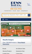 How penntoolco.com looks like on a mobile device such as an iPhone.