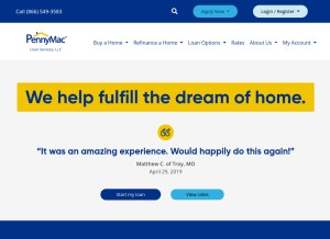 How pennymacusa.com looks like on a tablet such as an iPad.