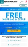 How pens.com looks like on a mobile device such as an iPhone.