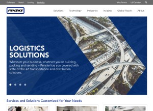 How penskelogistics.net looks like on a tablet such as an iPad.