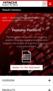How pentaho.org looks like on a mobile device such as an iPhone.