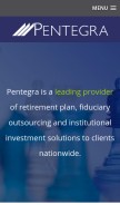 How pentegra.com looks like on a mobile device such as an iPhone.