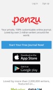 How penzu.com looks like on a mobile device such as an iPhone.