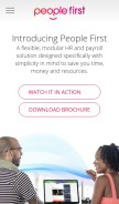 How people-first.com looks like on a mobile device such as an iPhone.