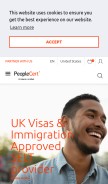 How peoplecert.org looks like on a mobile device such as an iPhone.