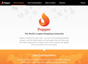 How pepper.com looks like on a tablet such as an iPad.