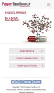 How pepperlaw.com looks like on a mobile device such as an iPhone.
